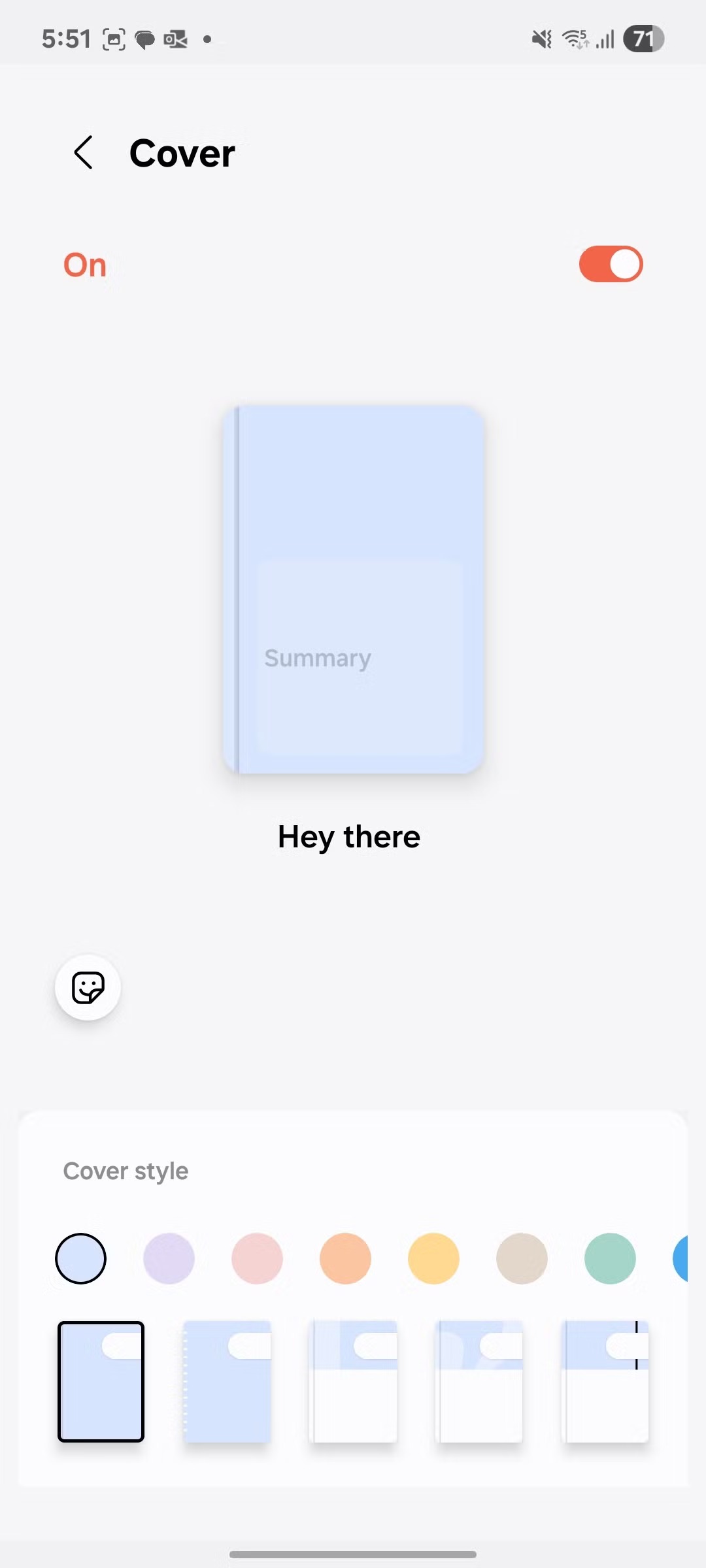 صفحه Samsung Notes با ظاهری سفارشی