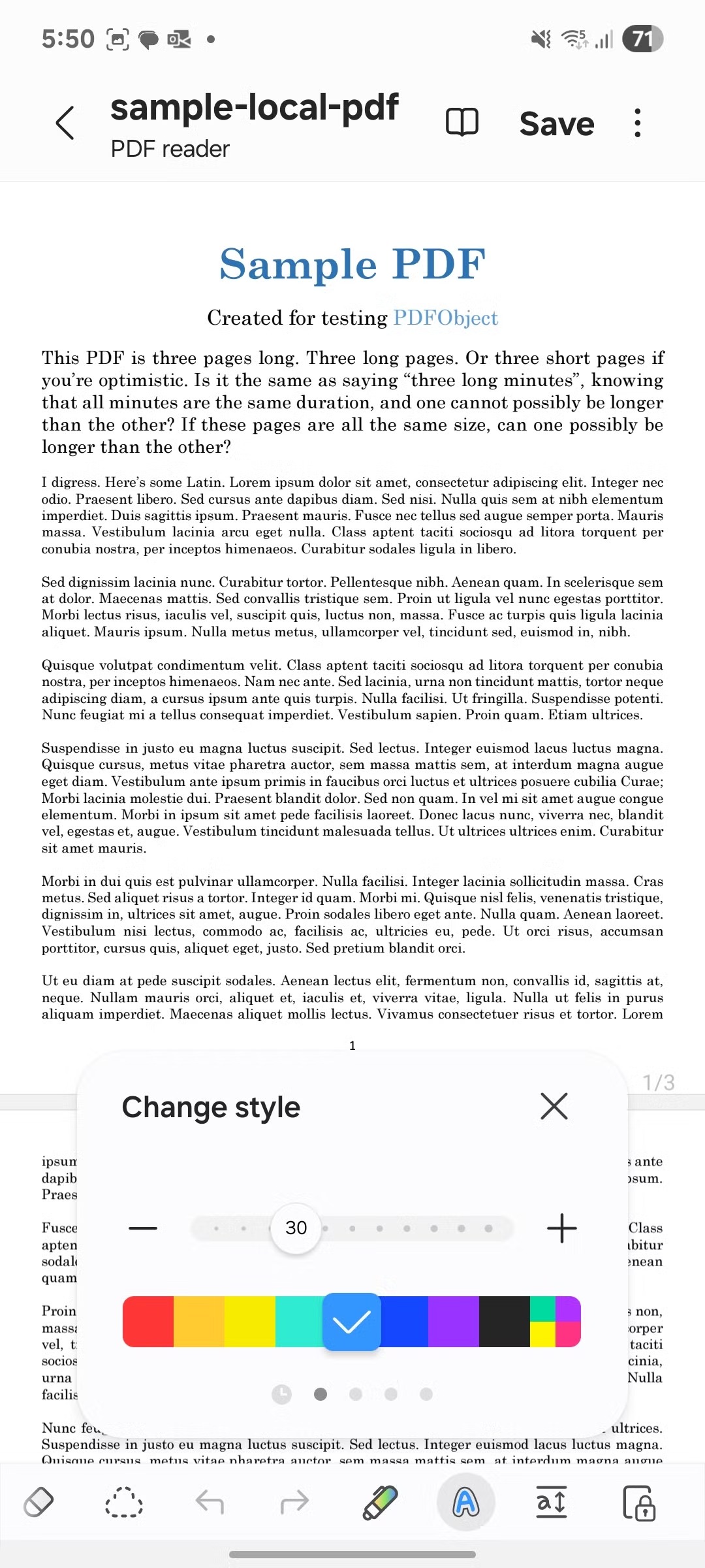 محیط ویرایش یادداشت ها و PDF در Samsung Notes